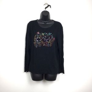 VTG Chico’s Art-To-Wear LOVE sequin tee